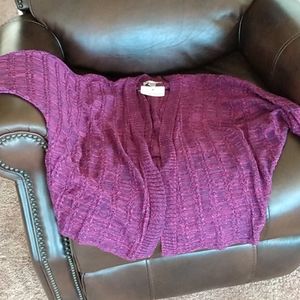 Christopher & banks,large,nwt,open cardiac,purple,glitter